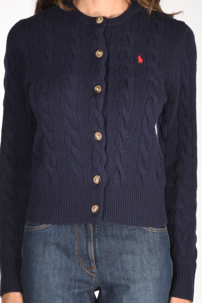 Polo Ralph Lauren Cardigan Polo Blu Donna - 3