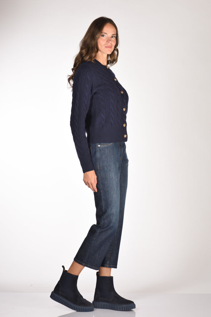 Polo Ralph Lauren Cardigan Polo Blu Donna - 4