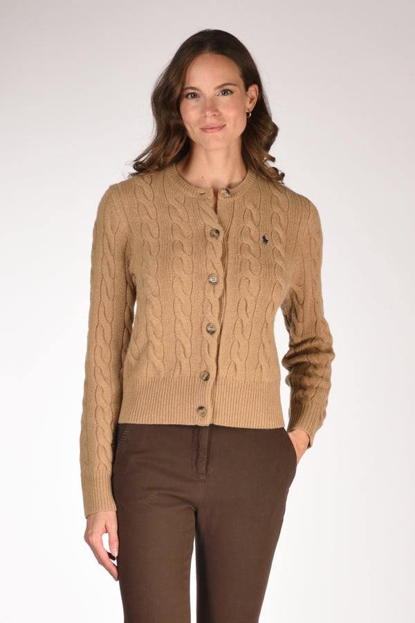 Polo Ralph Lauren Cardigan Polo Beige Donna
