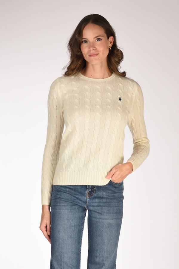 Polo Ralph Lauren Maglia Polo Bianco Naturale Donna