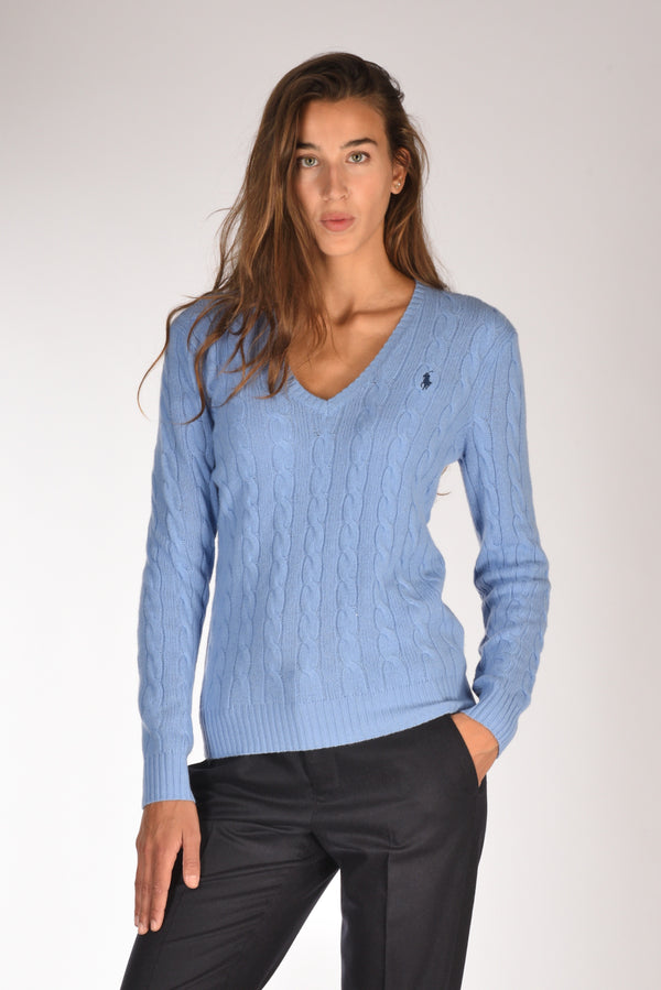 Polo Ralph Lauren Maglia V Polo Azzurro Donna