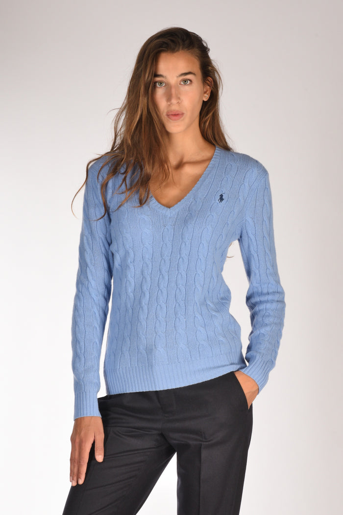 Polo Ralph Lauren Maglia V Polo Azzurro Donna - 1