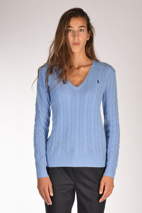 Polo Ralph Lauren Maglia V Polo Azzurro Donna-2