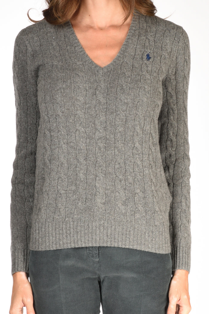 Polo Ralph Lauren Maglia V Polo Grigio Donna - 3