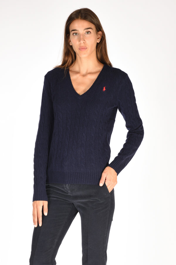 Polo Ralph Lauren Maglia V Polo Blu Donna