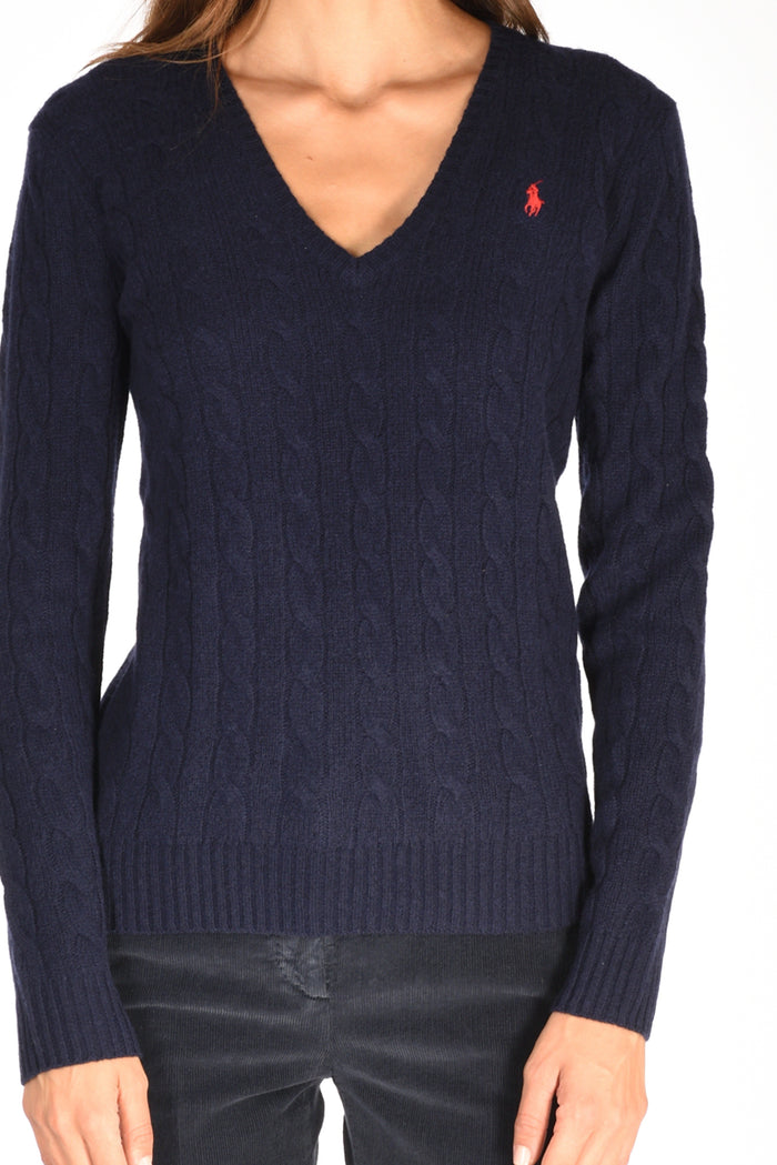 Polo Ralph Lauren Maglia V Polo Blu Donna - 3