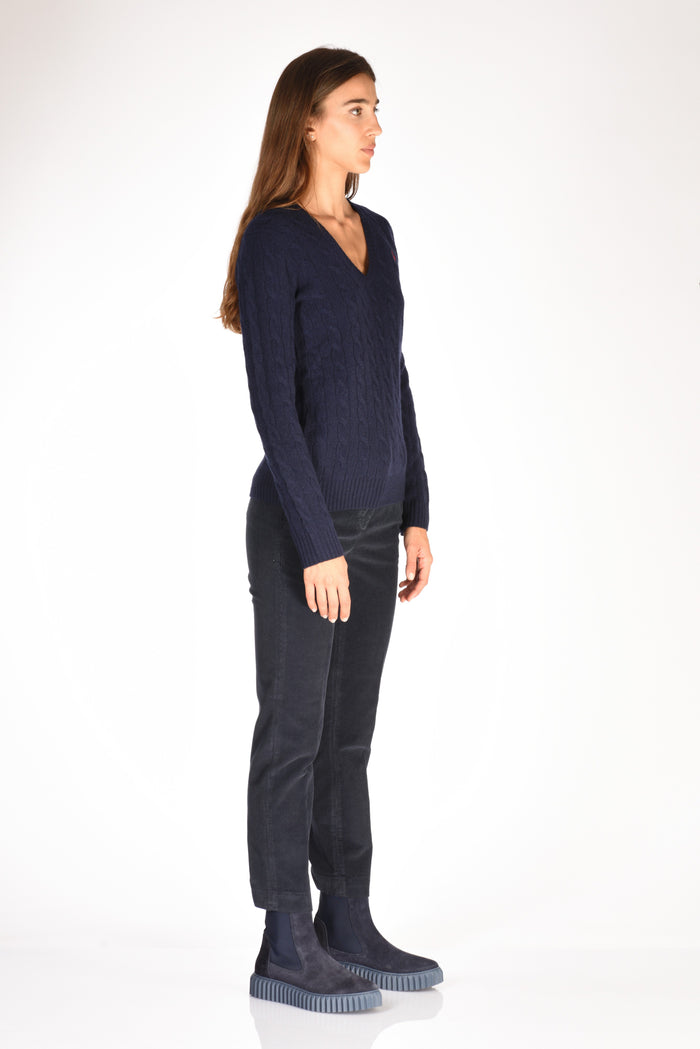 Polo Ralph Lauren Maglia V Polo Blu Donna - 4