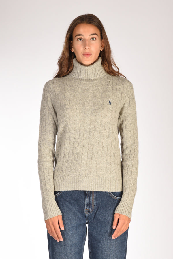 Polo Ralph Lauren Collo Alto Polo Grigio Donna-2