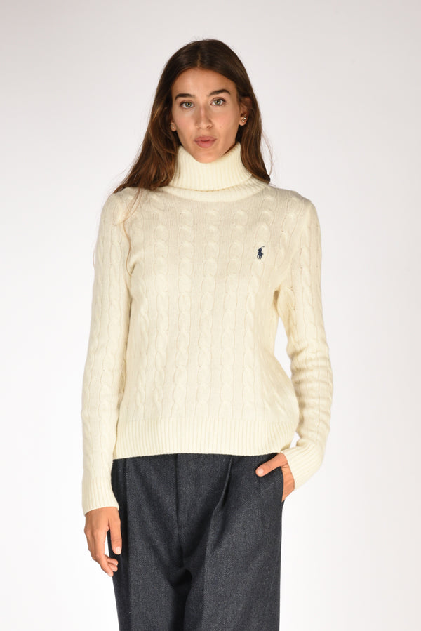 Polo Ralph Lauren Collo Alto Polo Bianco Naturale Donna