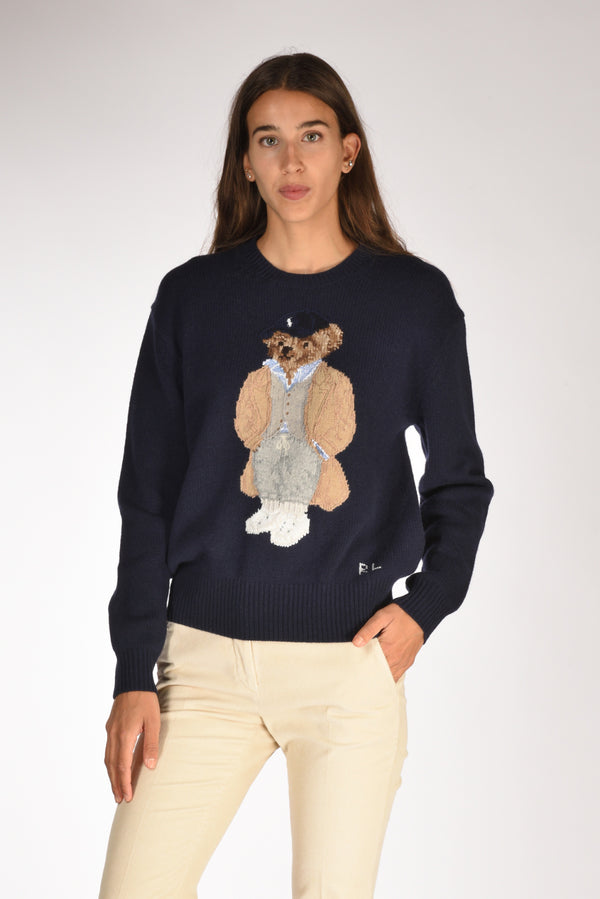 Polo Ralph Lauren Maglia Bear Blu Donna