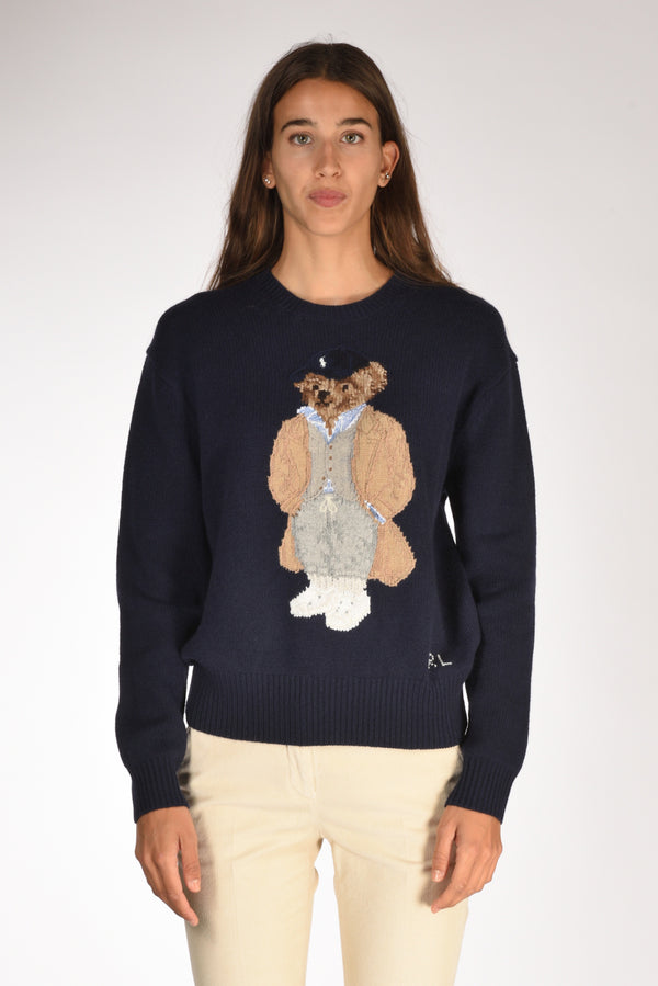Polo Ralph Lauren Maglia Bear Blu Donna-2