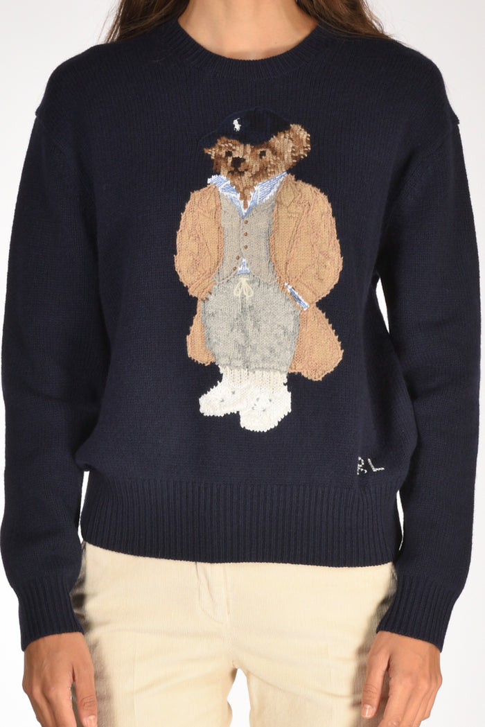 Polo Ralph Lauren Maglia Bear Blu Donna - 3
