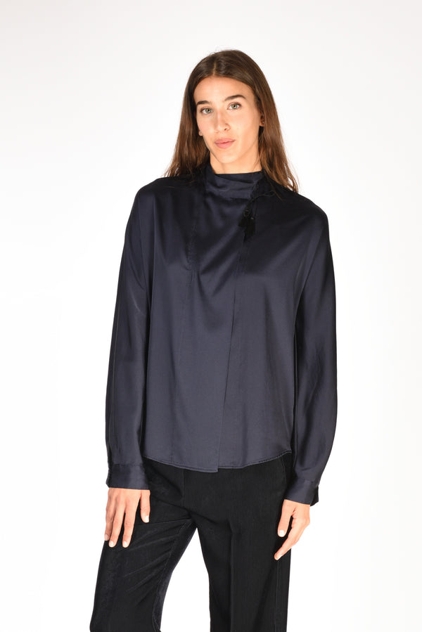 Forte Forte Camicia Kimono Blu Donna