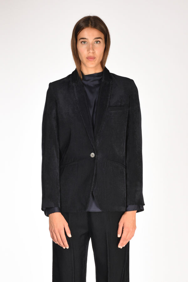Forte Forte Giacca Velluto Blu Donna-2