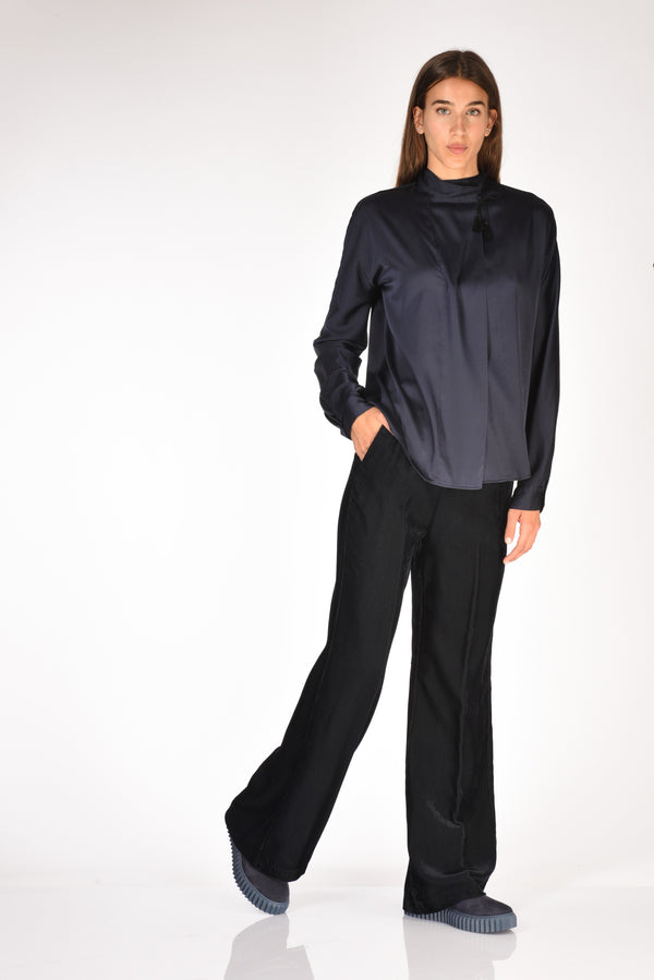 Forte Forte Pantalone Velluto Blu Donna-2