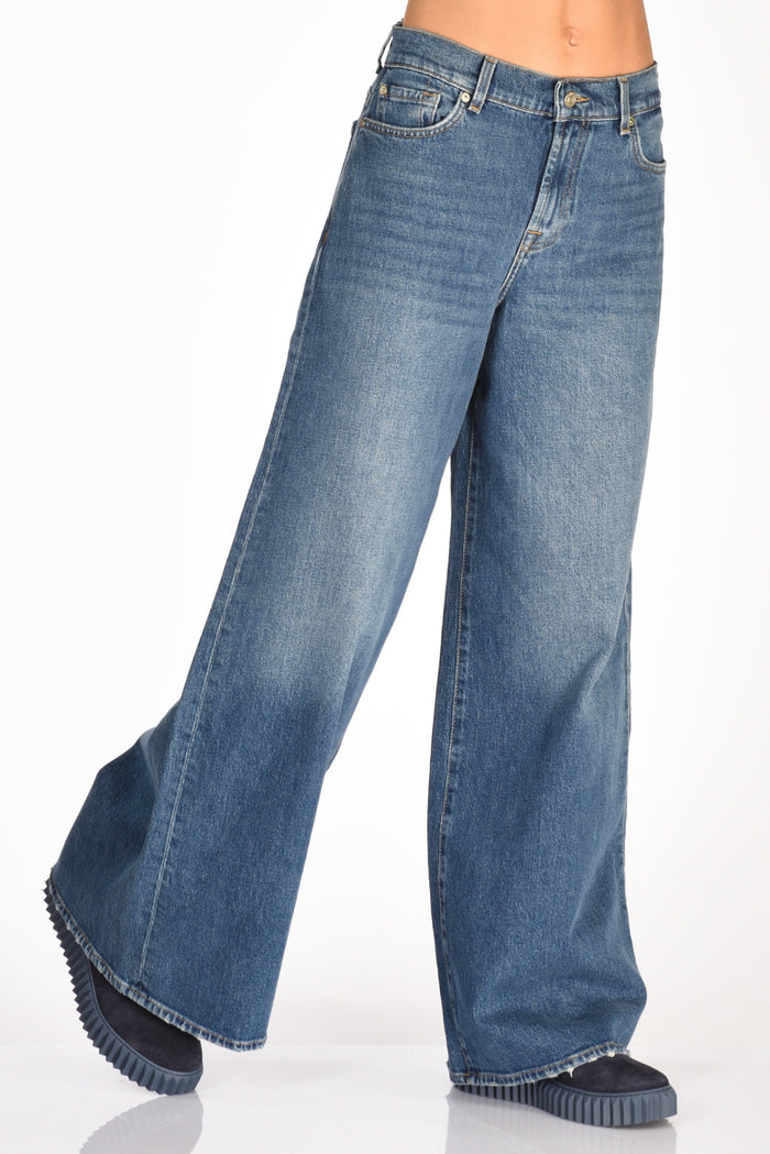 7 For All Mankind Jeans Marie Wide Blu Donna - 1