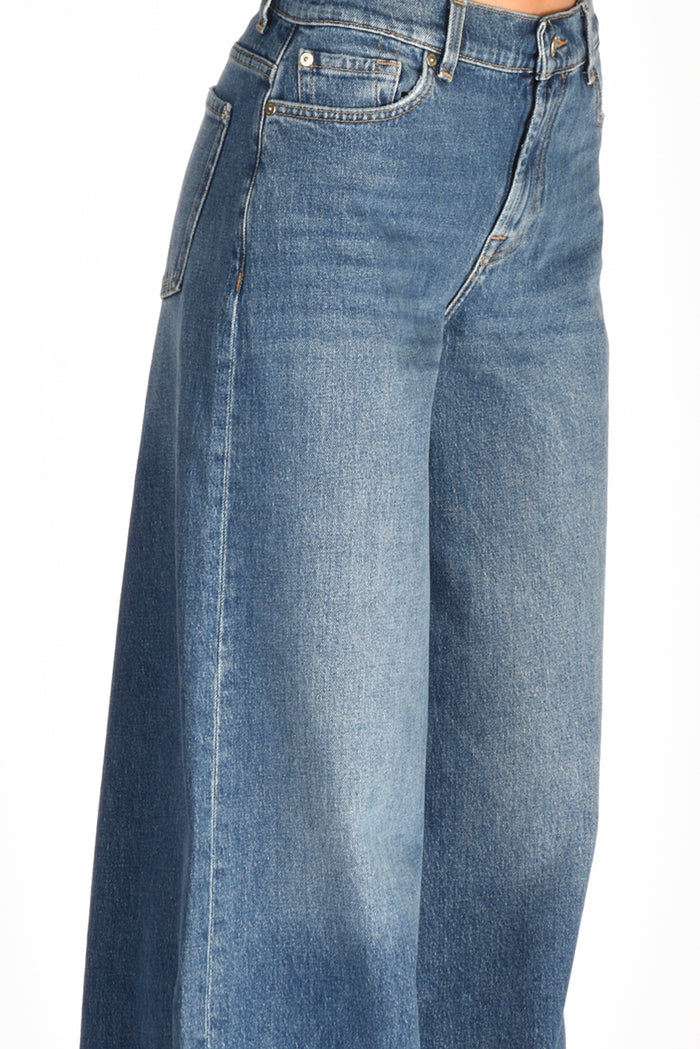 7 For All Mankind Jeans Marie Wide Blu Donna - 4
