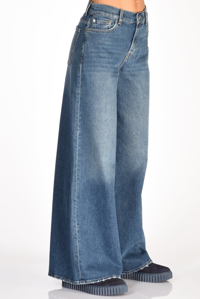 7 For All Mankind Jeans Marie Wide Blu Donna - 5