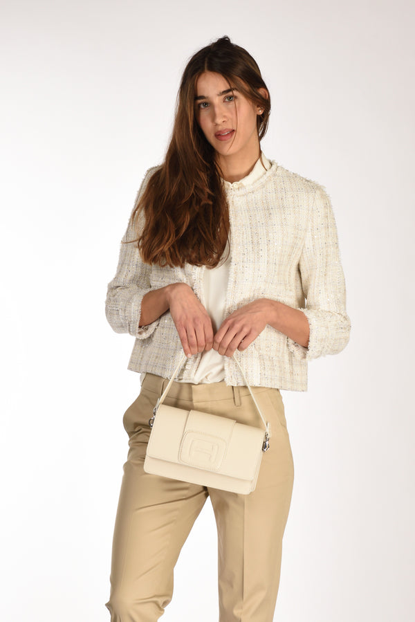 Hogan Tracolla Rettangol Bianco Latte Donna-2