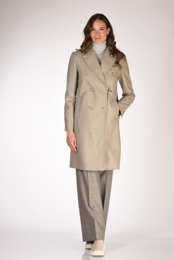 Fay Cappotto Gancio Beige Melange Donna