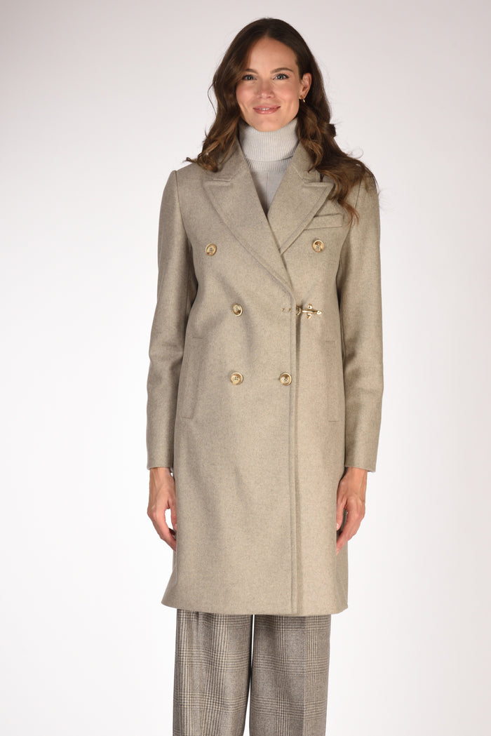 Fay Cappotto Gancio Beige Melange Donna - 2