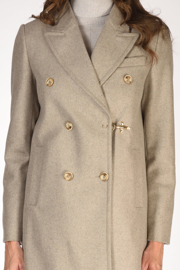 Fay Cappotto Gancio Beige Melange Donna - 3