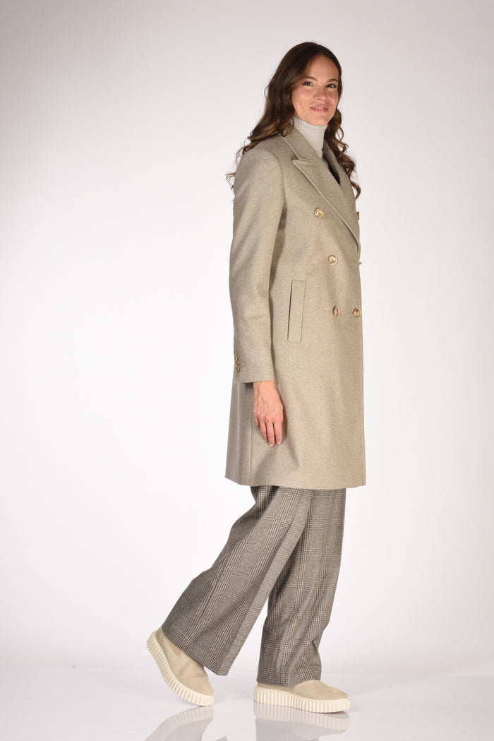 Fay Cappotto Gancio Beige Melange Donna - 4