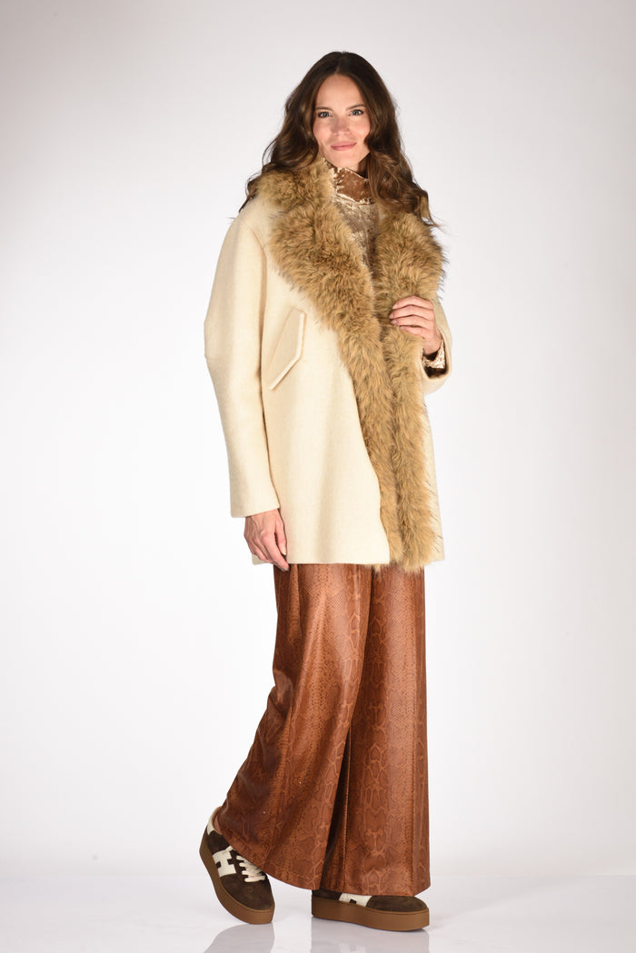 Ava Adore Cappotto Ecofur Beige Donna - 1