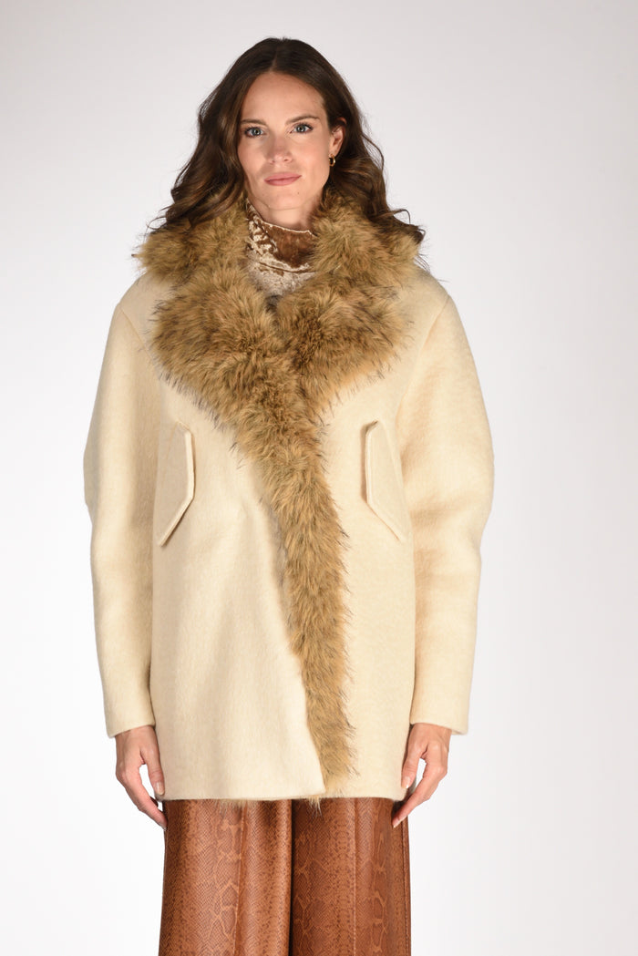 Ava Adore Cappotto Ecofur Beige Donna - 3