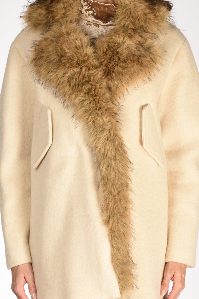 Ava Adore Cappotto Ecofur Beige Donna - 4