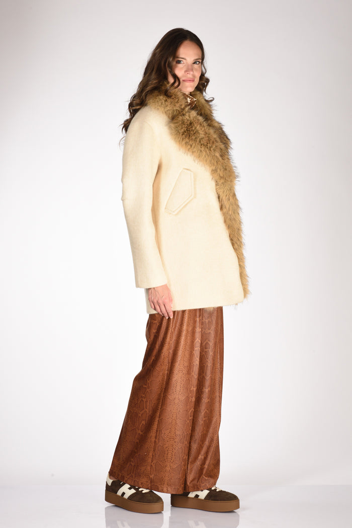 Ava Adore Cappotto Ecofur Beige Donna - 5