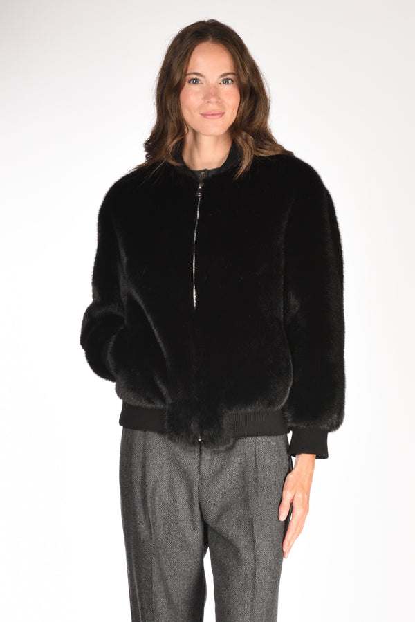 Ava Adore Bomber Ecofur Nero Donna