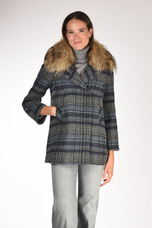 Ava Adore Caban Ecofur Blu/marrone Donna