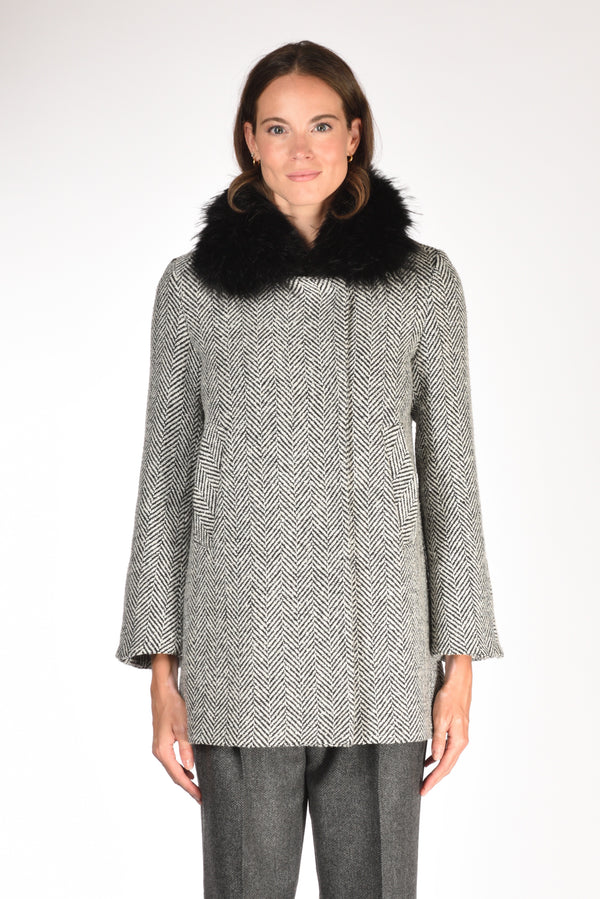 Ava Adore Caban Ecofur Nero/bianco Donna-2