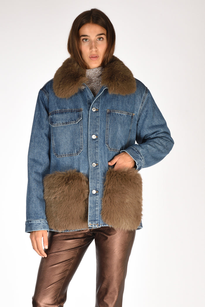 Ava Adore Caban Ecofur Blu/marrone Donna - 1