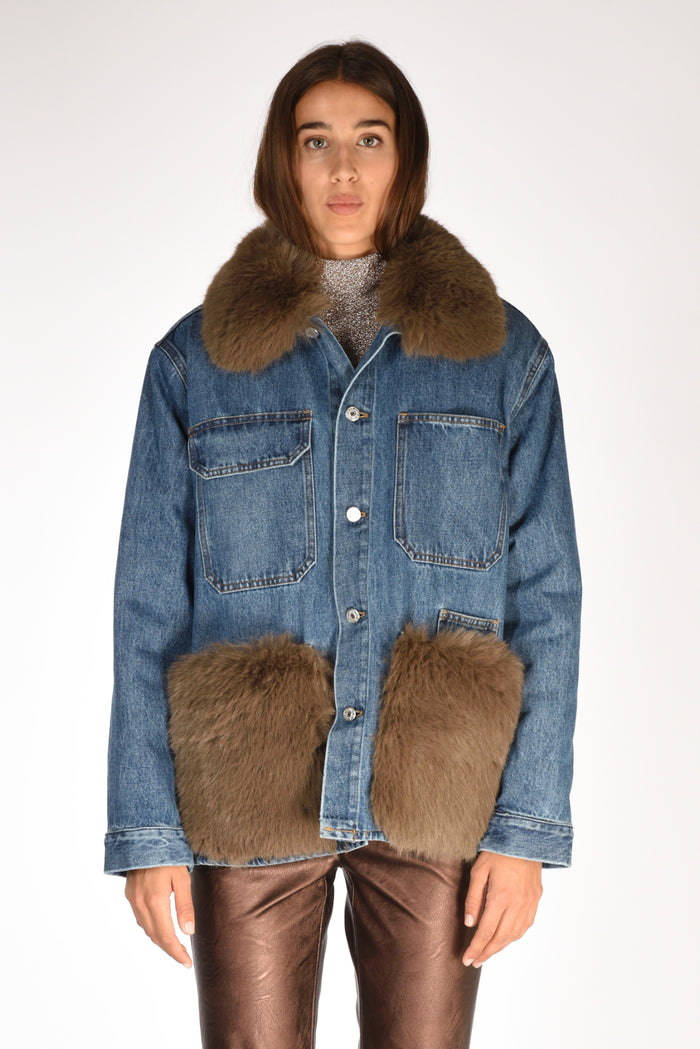 Ava Adore Caban Ecofur Blu/marrone Donna - 2