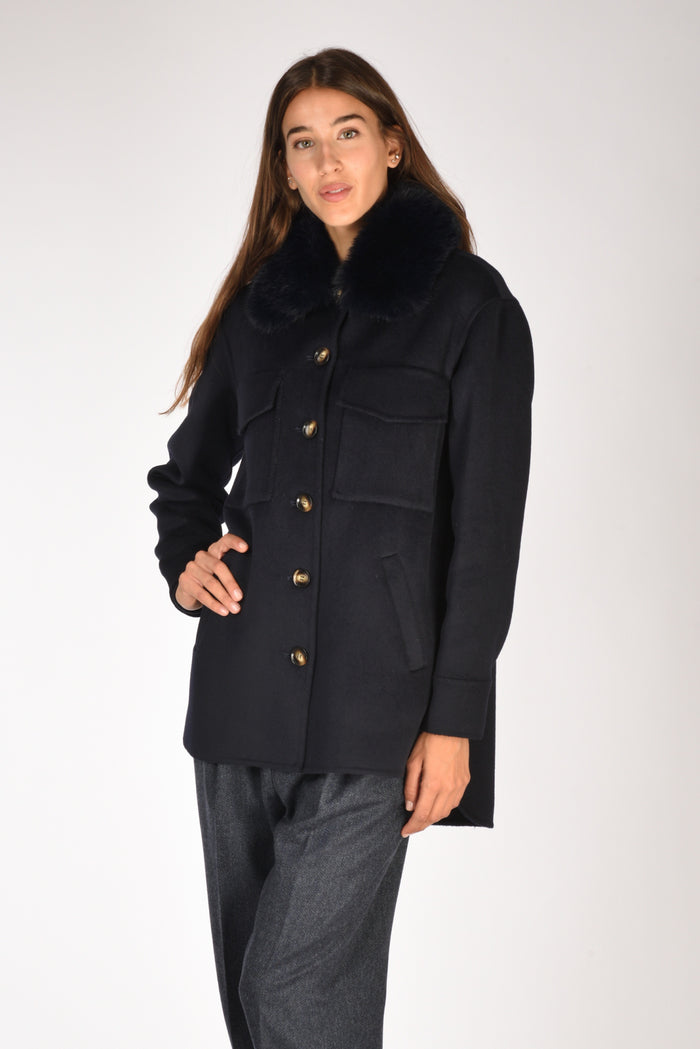 Ava Adore Caban Ecofur Blu Donna - 1