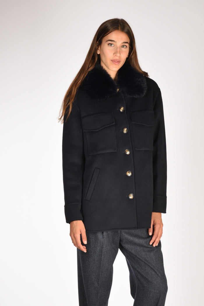 Ava Adore Caban Ecofur Blu Donna - 2