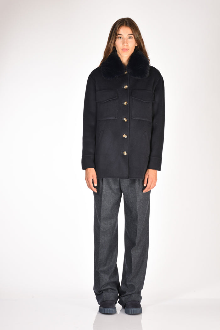 Ava Adore Caban Ecofur Blu Donna - 4