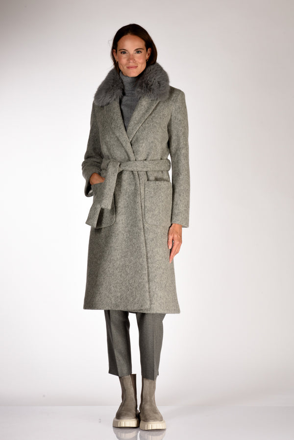 Ava Adore Cappotto Ecofur Grigio Donna