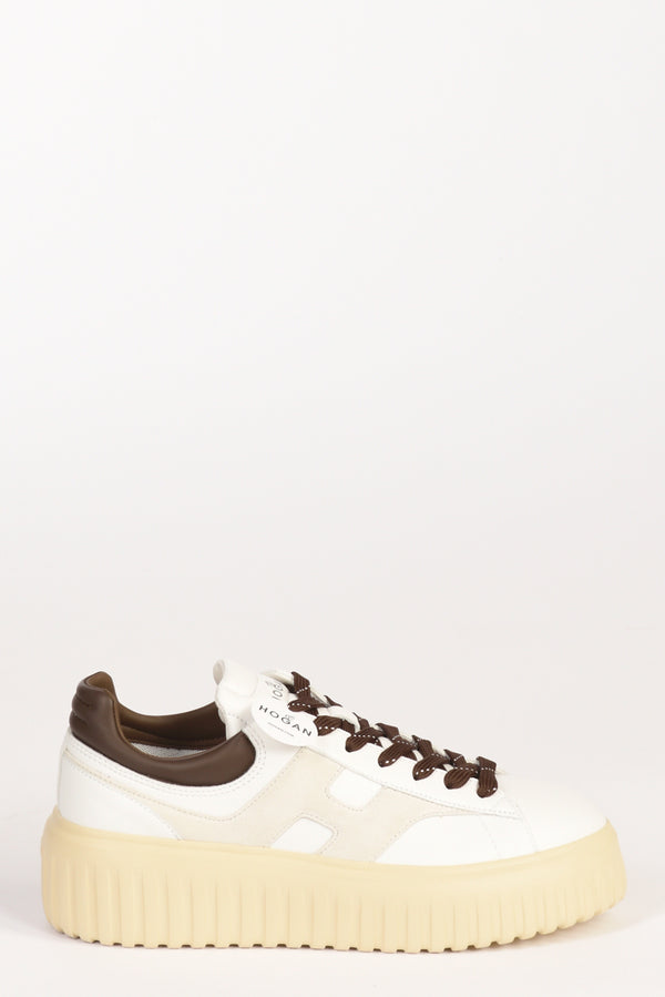Hogan Sneakers H Stripes Bianco/marrone Donna