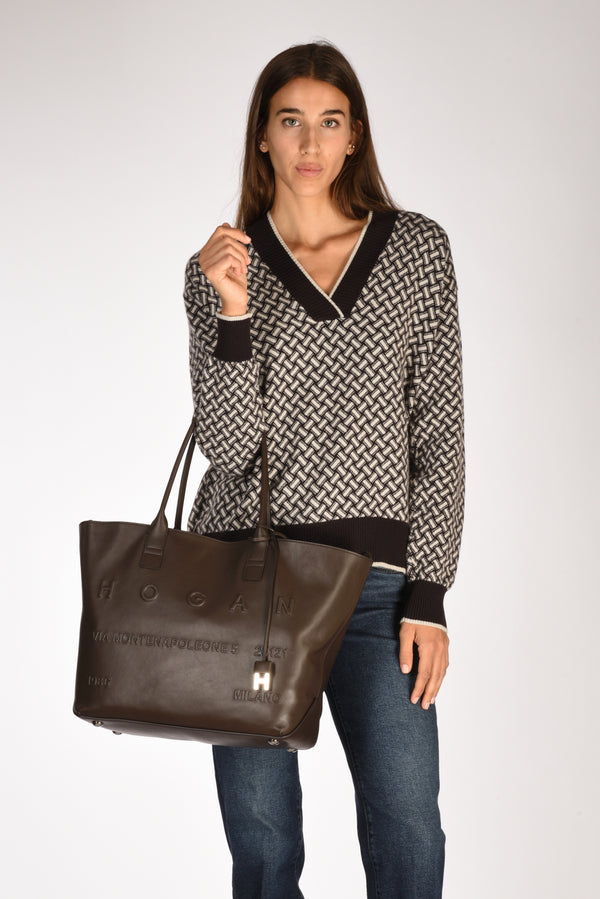 Hogan Shopping Address Marrone Donna-2