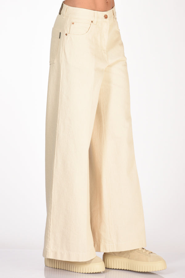 Aspesi Pantalone Denim Beige Chiaro Donna