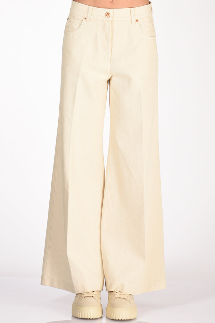 Aspesi Pantalone Denim Beige Chiaro Donna - 3