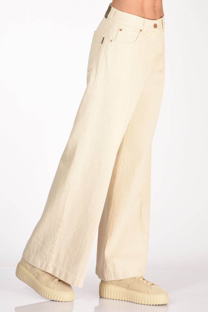 Aspesi Pantalone Denim Beige Chiaro Donna - 4