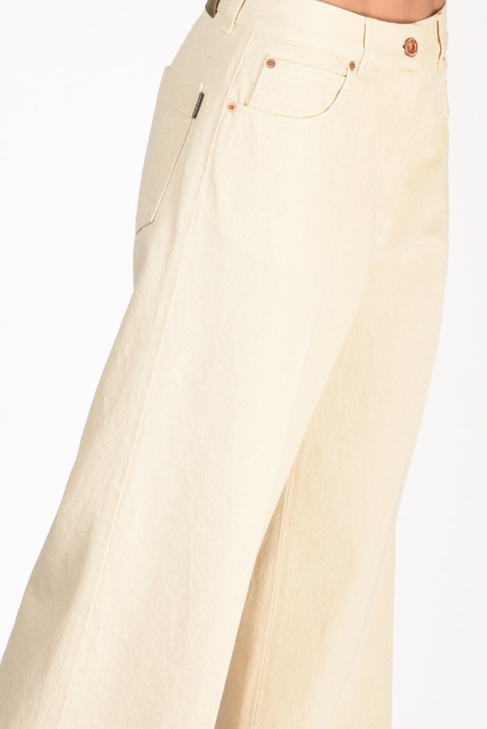 Aspesi Pantalone Denim Beige Chiaro Donna - 5