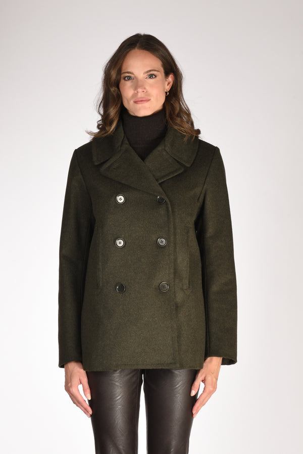 Aspesi Caban Peacot Verde Donna-2