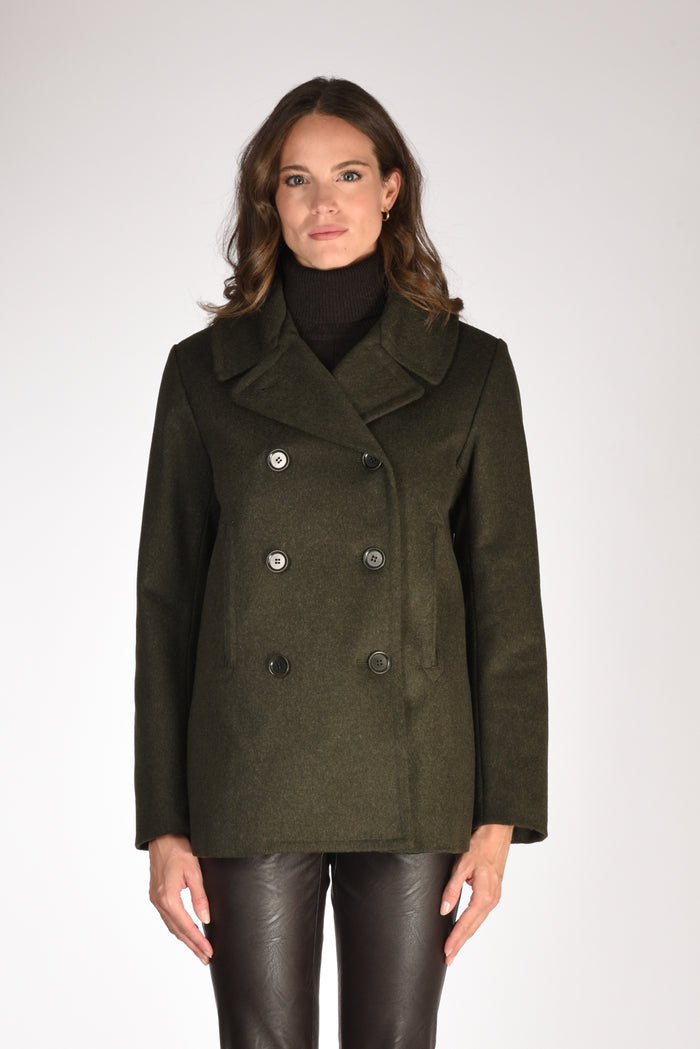 Aspesi Caban Peacot Verde Donna - 2
