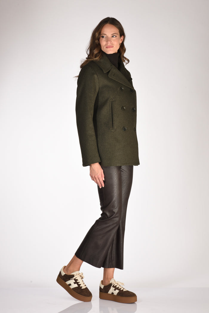 Aspesi Caban Peacot Verde Donna - 4