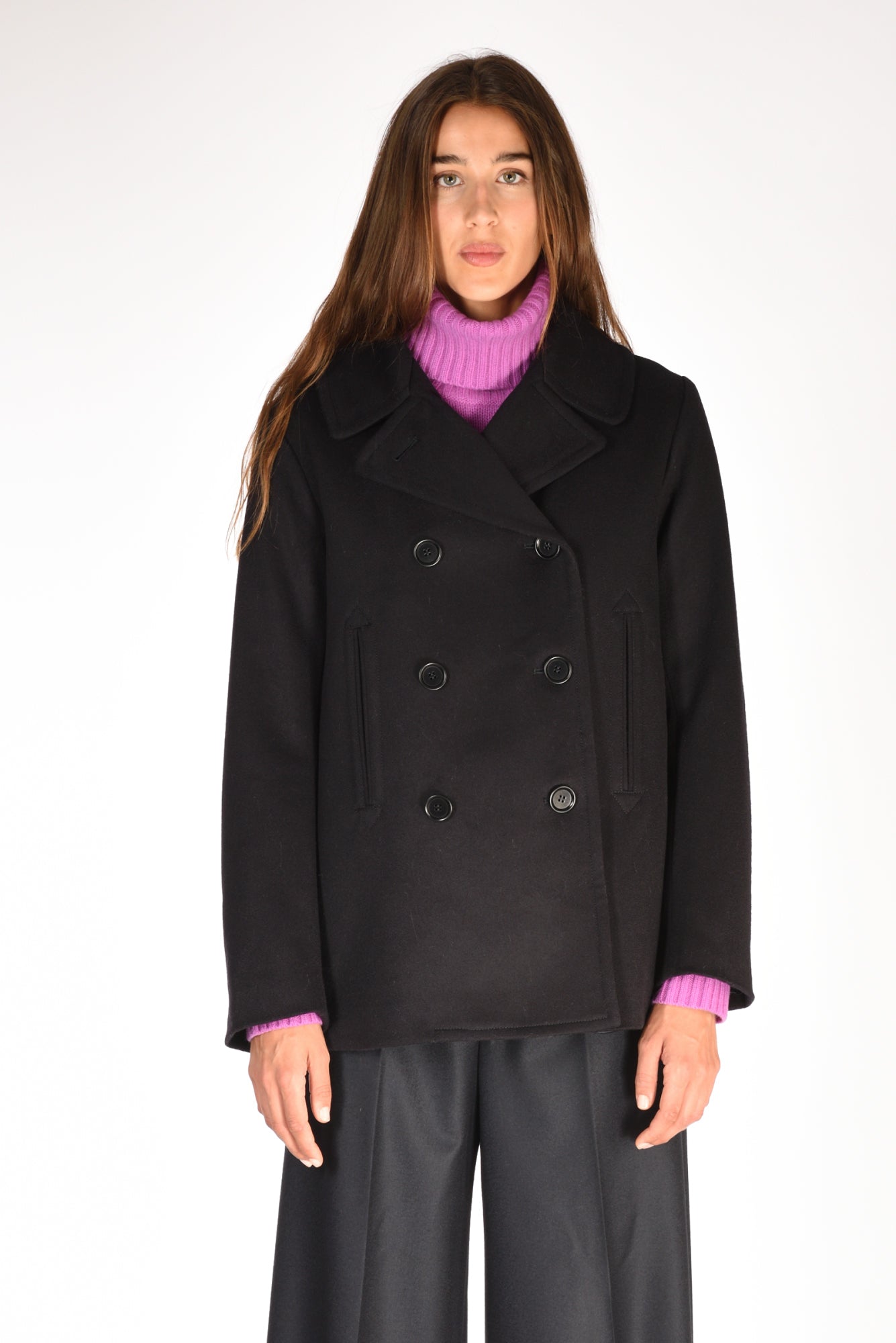 Aspesi Caban Peacot Blu Donna » Five Brescia